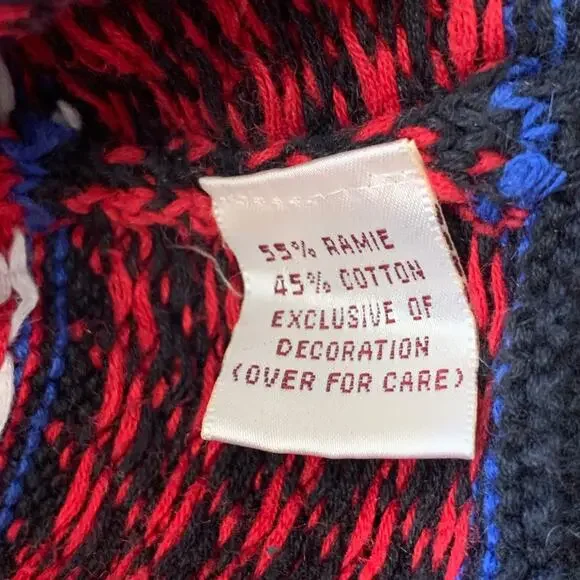 Vintage 90s Susan Bristol Scottie Dog Fair Isle Red Plaid Knit Sweater Large - Picture 11 of 12
